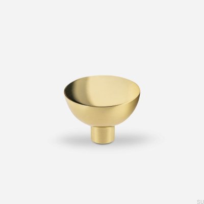 Luna M furniture knob, polished brass