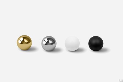 Odete S furniture knob, black lacquered brass