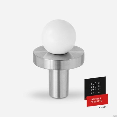 Pola White Brass Furniture Knob with Steel Washer