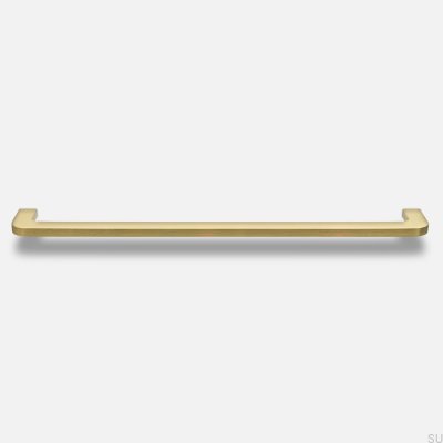 Elongated furniture handle Isa L Brass Brushed Unpainted