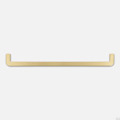 Elongated furniture handle Isa L Brass Brushed Unpainted