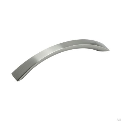 Oblong furniture handle 21213 128 Polished silver (inox look)