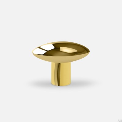 Celine M 35 furniture knob, Polished brass