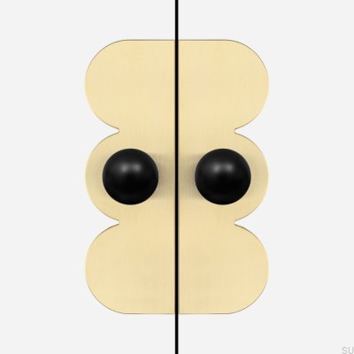 Odete M Pillow Countess Brass Black with Gold Unvarnished Brushed (2 pieces)