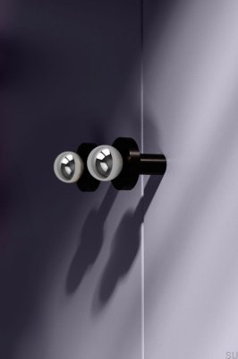 Pola furniture knob Brass Silver Chrome with Aluminum Black Base