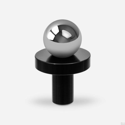 Pola furniture knob Brass Silver Chrome with Aluminum Black Base