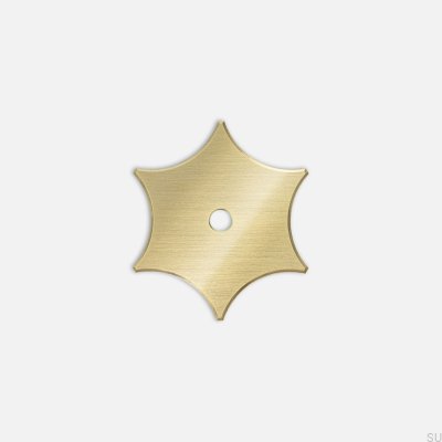 Nena Star X2 furniture knob with washer, brushed brass, unvarnished (2 pieces)