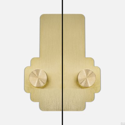 Furniture knob with base Nena Morocco X2 Brushed Brass Unvarnished (2 pieces)