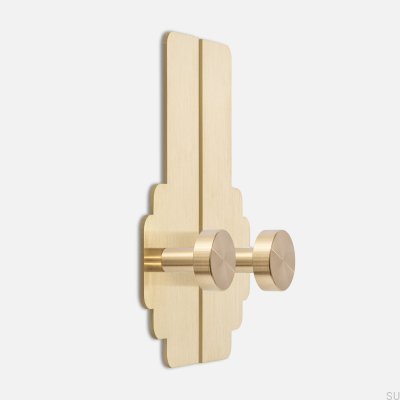 Furniture knob with base Nena Morocco X2 Brushed Brass Unvarnished (2 pieces)