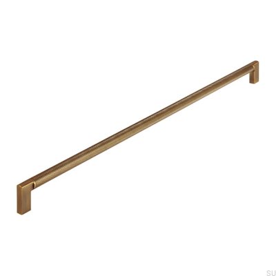 Elongated furniture handle 2457 480 Aluminum Antique Gold