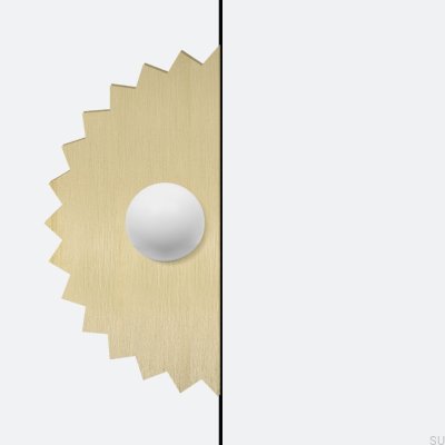 Odete M Pillow Sun Furniture Knob with Pad Brass White with Gold Unvarnished Brushed