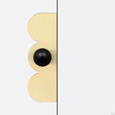 Odete M Pillow Countess Furniture Knob with Pad Brass Black with Gold Unvarnished Brushed