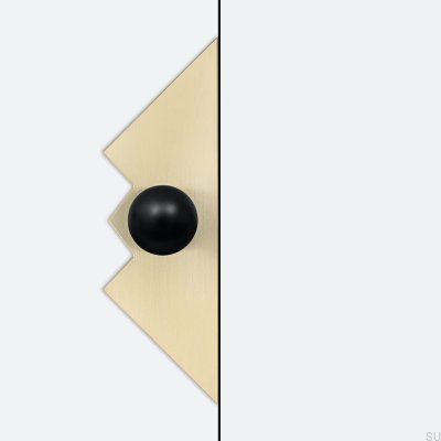 Odete M Pillow Queen Furniture Knob with Pad Brass Black with Gold Unvarnished Brushed