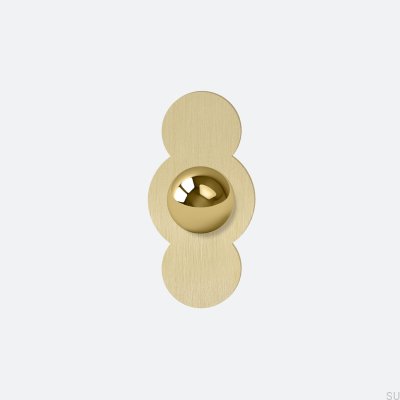 Odete M Pillow Bubble Furniture Knob with Pad Brass Gold with Gold Unvarnished Brushed