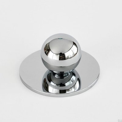 Marbelo 30 Brass Furniture Knob with Silver Chrome Polished Washer