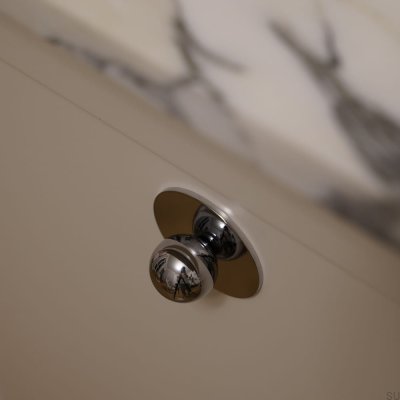 Marbelo 30 Brass Furniture Knob with Silver Chrome Polished Washer