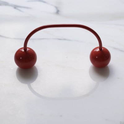 Marbelo Cherry 96 Brass Red oblong furniture handle