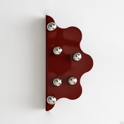 Mare 200 Steel Red Edge Furniture Handle with Silver Brushed Balls