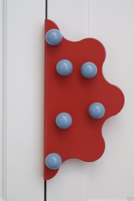 Mare 200 Steel Red Furniture Handle with Blue Balls