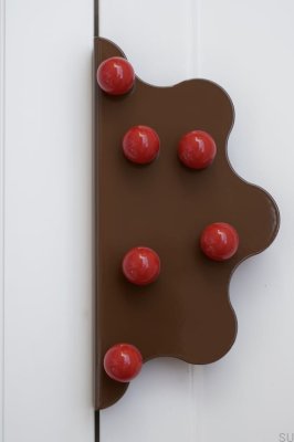 Mare 200 Steel Brown Edge Furniture Handle with Red Balls