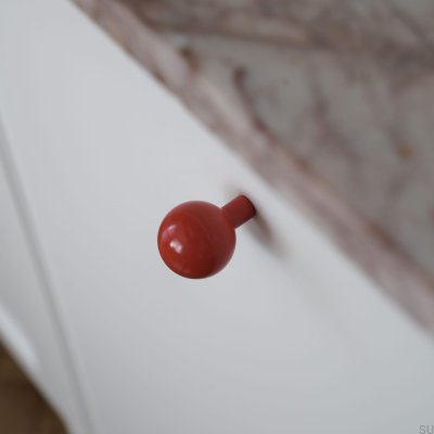 Furniture knob Ball 30 Steel Red