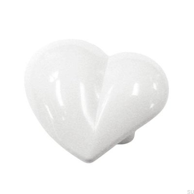 Heart white furniture knob