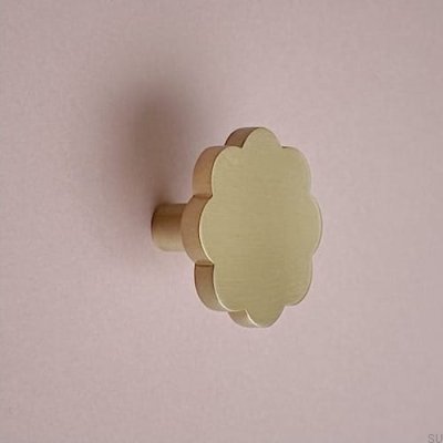 Marbelo 08 Flower Wall Hanger Brushed Brass Unvarnished