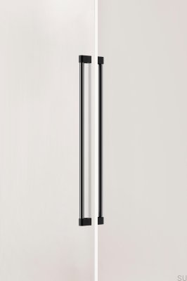 Casey Big 736 double-sided elongated furniture handle Aluminum Black Titanium Polished