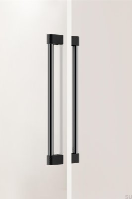 Casey Big 416 Aluminum Black Titanium Polished Double-Sided Elongated Furniture Handle