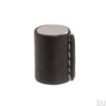 Zdjecie galki Laderknopp srebrnej pokrytej czarna skora