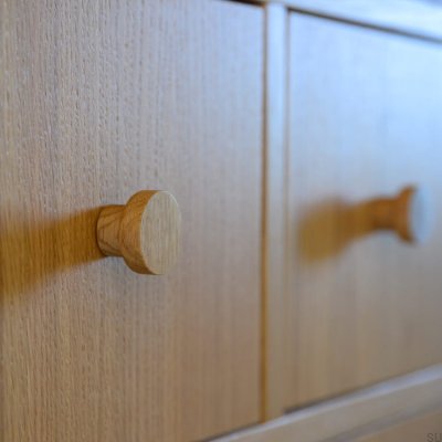 Furniture knob Basic 30 Wooden Oak Hard Oil Colorless Semi-matt (High)