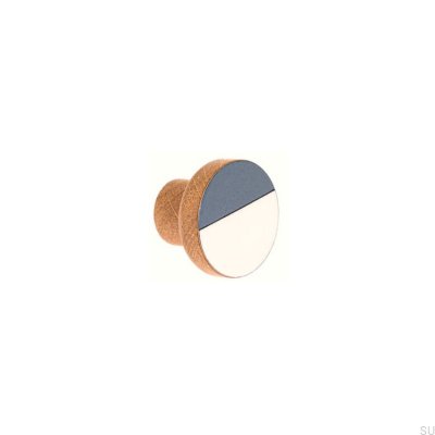 Furniture knob Moderna Grey 40 Wooden Oak Enameled White-Gray Hard Oil Colorless Semi-matt