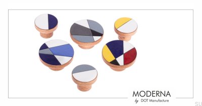 Furniture knob Moderna Grey 40 Wooden Oak Enameled White-Gray Hard Oil Colorless Semi-matt
