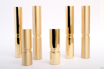 Cylinder 100 Furniture leg. Brass, Brushed, Unpainted