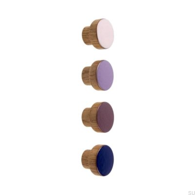 Simple 30 Wooden Oak Furniture Knob Enameled Purple Hard Oil Colorless Gloss
