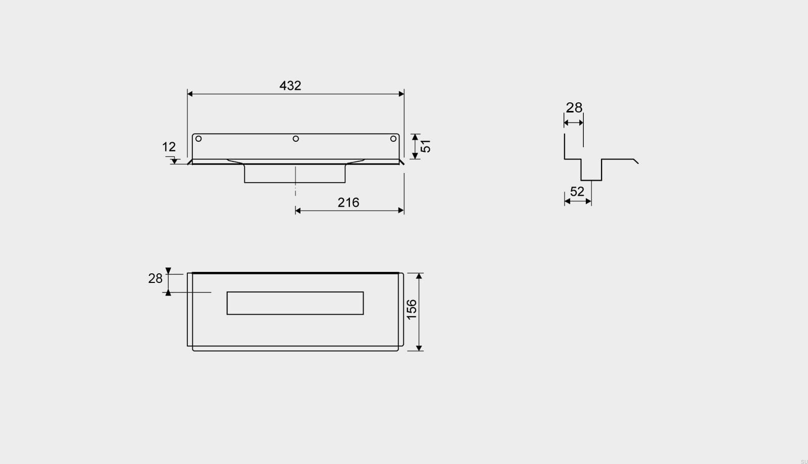 10040301--Odpływ-liniowy-1004-300-Kołnierz-tylny-przesunięty-6-mm-Przyścienny-Stalowy-Unidrain-Skandynawskie-Uchwyty_2