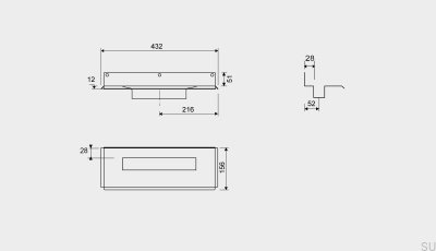 Linear drain 1004 300 Rear flange offset 6 mm Wall Steel