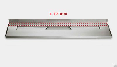 Linear drain 1004 1200 Rear flange offset 12 mm Wall Steel
