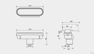 Drain module with vertical outlet 50 mm (without odour barrier)