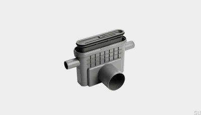 Drain module with horizontal outlet 75 mm with removable siphon and two side connections