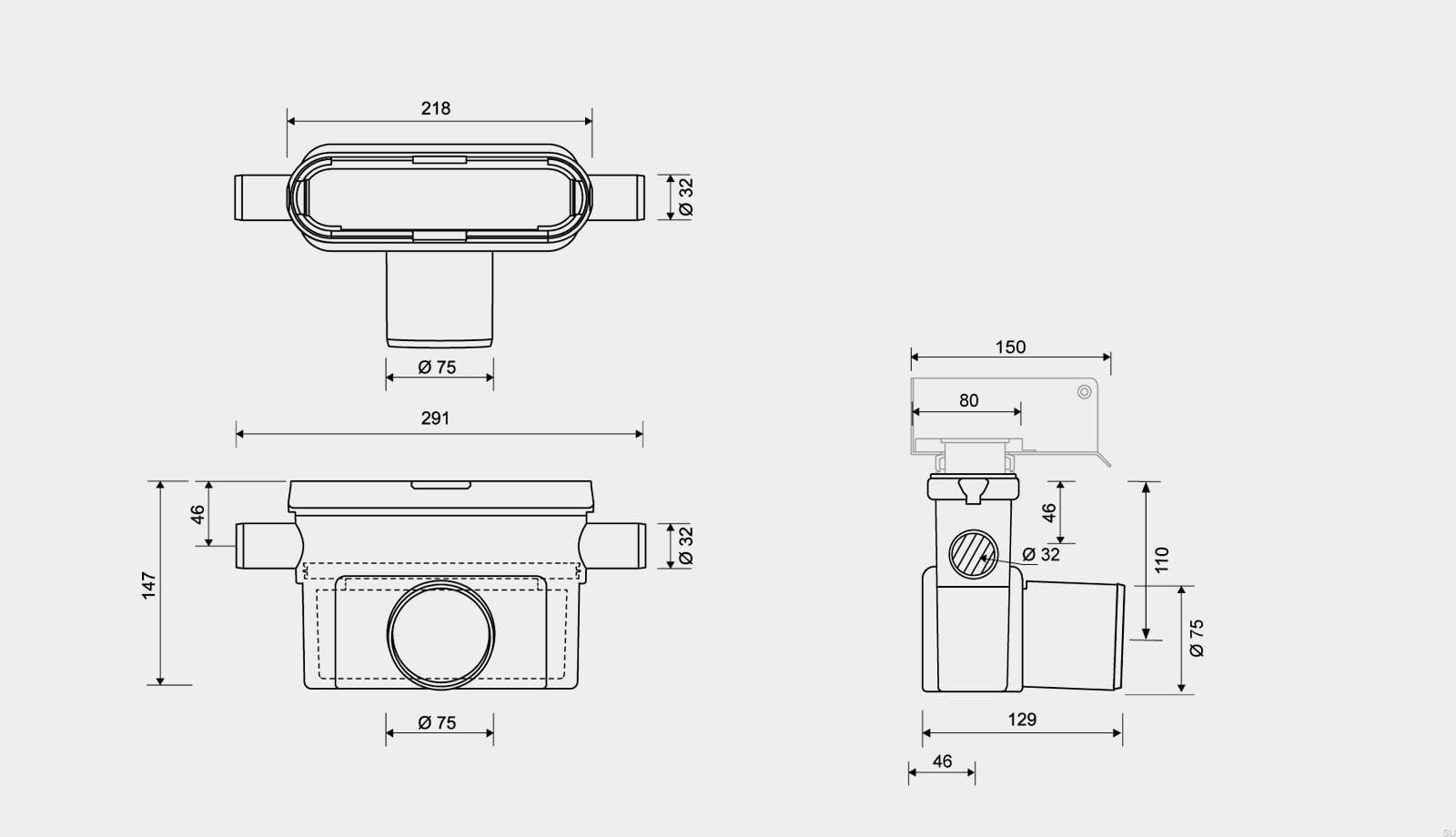 14330075--Moduł-odpływowy-z-poziomym-wylotem-75-mm-z-wyjmowanym-syfonem-i-dwoma-bocznymi-przyłączami-Unidrain-Skandynawskie-Uchwyty_2