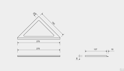 ClassicLine 8 corner drain frame, brushed steel