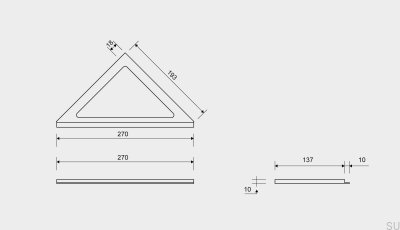 ClassicLine 10 corner drain frame, brushed steel