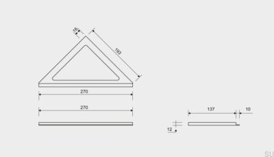 ClassicLine 12 corner drain frame, brushed steel