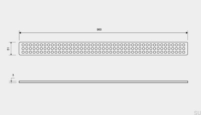 Grate for drain ClassicLine Classic 960 Steel Brushed