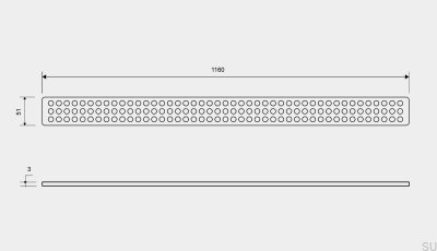 Grate for drain ClassicLine Classic 1160 Steel Brushed