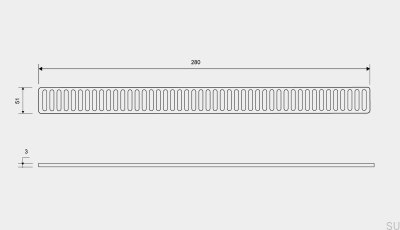 Drain grate ClassicLine Column 280 Steel Brushed