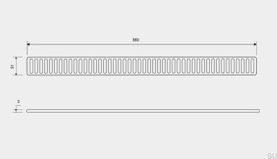 Drain grate ClassicLine Column 560 Brushed Steel