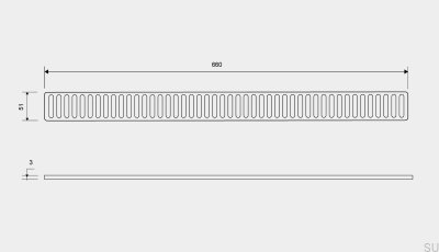 Drain grate ClassicLine Column 660 Brushed Steel