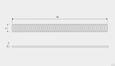 Drain grate ClassicLine Column 760 Brushed Steel